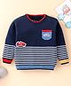 ToffyHouse 100% Flatknitted Cotton Full Sleeves Pullover Racecar Design - Navy
