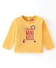 Babyhug Cotton Knit Full Sleeves T-Shirt with Text Graphics Print - Yellow