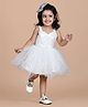 Titrit  Leaf Shaped  Fit And Flare Net  Party Frock -  Cream
