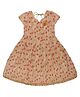 Young Birds Cap Sleeves Floral Printed & Laced Embellished Ethnic Dress - Red