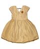Young Birds Cap Sleeves Ethnic Motif Self Designed & Laced Embellished Dress - Gold