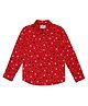Young Birds Full Sleeves Christmas Theme Printed Shirt - Red