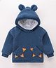 Kookie Kids Full Sleeves Hoodies With Ear Applique-  Blue