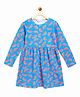 Campana 100% Cotton Full Sleeves All Over Watermelon Printed Dress - Blue & Pink