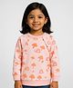 Somersault  Full Sleeves Mushroom & Snail Printed Sweatshirt - Pink