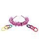 Tia Hair Accessories Set Of 7  Floral Headband And Rubber Band - Multi Colour