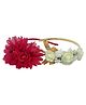 Tia Hair Accessories Set Of 2 Floral  Headbands -Cream Gold  Red