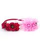Tia Hair Accessories Set Of 2 Corsage Embellished Hair Bands - Red & Pink