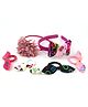 Tia Hair Accessories Set Of 6 Flower & Bow Embellished  Hair Bands & Rubber band - Multi Colour