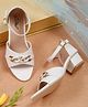 Tiny Bugs  Chain Embellished Open Toe Heels - White