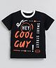 TOONYPORT  Half Sleeves Typography  Printed Tee  - Black