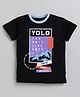 TOONYPORT Half Sleeves  Yolo Text Printed Tee  - Black