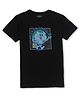 PALM TREE PALM TREE Half Sleeves Lets Go Green Text Printed Tee - Black