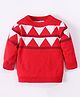 Kookie Kids Full Sleeves Sweater with Chevron Design - Red
