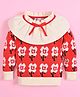 Kookie Kids Full Sleeves Pullover Sweater with Floral Print - Red