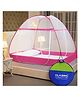 Classic Mosquito Net for Double Bed  King Size Foldable Premium Machardani Polyester 30 GSM Strong Net - Pink