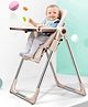 Babyhug Multifunctional Portable High Chair with 5 Level Height Adjustment -Beige| Compact Fold| Removable Wheels with Lock| Removable Double Food Tray| Cushion Seat