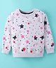 Smarty Girls Fleece Full Sleeves Sweatshirt with Star Print - Melange