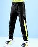 Pine Active Cotton Lycra Full Length Stretchable Anti Bacterial Solid Color Joggers - Black