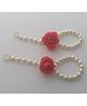Pihoo Anklet Pearl And Flower Design - Off White Red