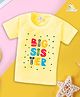 babywish Raksha Bandhan Theme Cotton Spun Half Sleeves Big Sister & Heart Printed Tee - Lemon Yellow