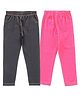 Juscubs Pack Of 2  Denim Type Solid Jeggings - Black & Pink