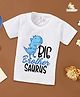 babywish Cotton Spun Raksha Bandhan Theme Half Sleeves  Big Brother Saurus Text Printed Tee - White