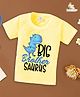 babywish Cotton Spun Raksha Bandhan Theme Half Sleeves  Big Brother Saurus Text Printed Tee - Lemon Yellow
