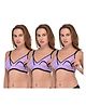 Fabme Pack Of 3 Solid Nursing Bras With Front Hook Access - Lavender