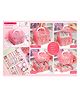 SKB 100 Pieces Cute Washi Tape Sticker Set with 3 Layer Box 20 Pieces Kawaii Stickers Tweezer Pen and Spatula - Pink