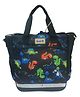SKB Monster Print Cute Colorful Multi Purpose Handbag - Black