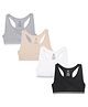Charm n Cherish Cotton Beginners Sports Bra Pack Of 4 - White Black Grey & Nude