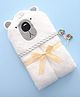 Thread Fairy Organic Super Soft Bamboo Hooded Towel - Grey Bear