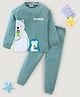 BLUSHES Full Sleeves Polar Bear & Penguin Placement Printed Tee With Pajama - Olive Green