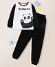 BLUSHES Full Sleeve Panda Printed Tee With Pyjama - Black