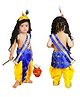 Sarvda Janmashtami Theme Silk Floral Swirl Sequin & Gota Lace Embellished Krishna Costume Kit - Blue & Yellow