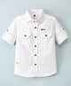 TONYBOY Full Sleeves With Double Pocket Solid Shirt - White