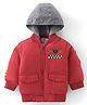 Babyhug Full Sleeves Hooded Jacket Racer Print - Red