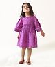Jilmil Cotton Lurex Handcrafted Dress - Purple
