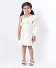 Jilmil White Silver Lurex Cotton Stripe Dress - Off White