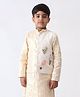 Jilmil Cotton Hand Embroidered Nehru Jacket - Off White