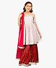 Jilmil Girls Floral Sarara (Set Of 3) - Red