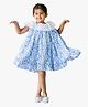 Jilmil Girls Floral Rayon Dress - Blue