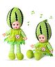 Fiddlerz Fruit Doll Plush Toy for Kids Musical Rhymes Singing Baby Doll Touch Sensors Soft and Cute Fruits Dolls Toy - Green