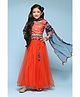 BIBA Three Fourth Sleeves All Over Printed Lehenga Set - Red