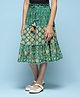 BIBA Rayon All Over Printed Short Skirt - Green