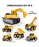 Azhari Engineering Metal Team Car Unbreakable Construction Machine Toys Set of 6pc - Multicolour