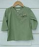 Love the World Today 100% Cotton Full Sleeves Natural Dyed Ethnic Kurta -  Green