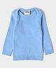 Mi Arcus  Full Sleeves Solid Knitted Thermal Top Sky Blue