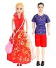Fiddlerz  Beautiful Cuaple Doll Moveable Boy And Girl Toy Set Role Play Toys - Height 11.4 cm